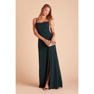 Birdy Grey Ash Cowl Neck Bridesmaid / Wedding Guest Dress in Emerald Green